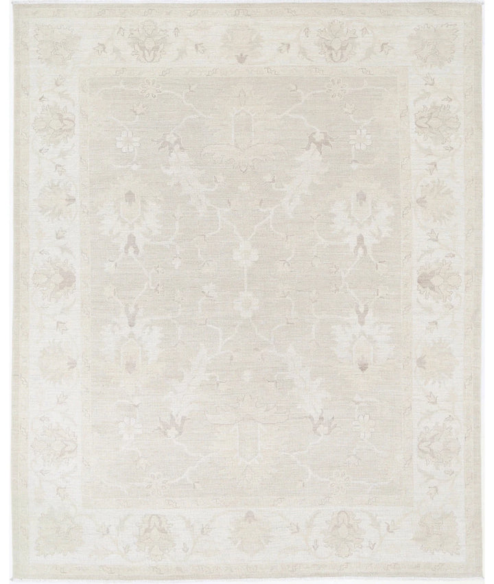 Ivory Afghan Oushak Rug 8' 1" x 10' 0" Hand-Knotted | No. AT58444