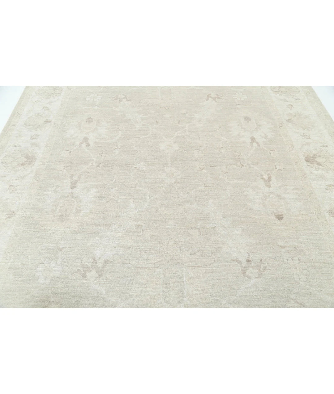 Ivory Afghan Oushak Rug 8' 1" x 10' 0" Hand-Knotted | No. AT58444