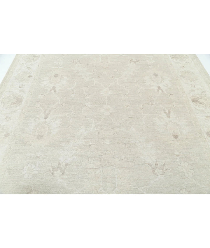 Ivory Afghan Oushak Rug 8' 1" x 10' 0" Hand-Knotted | No. AT58444