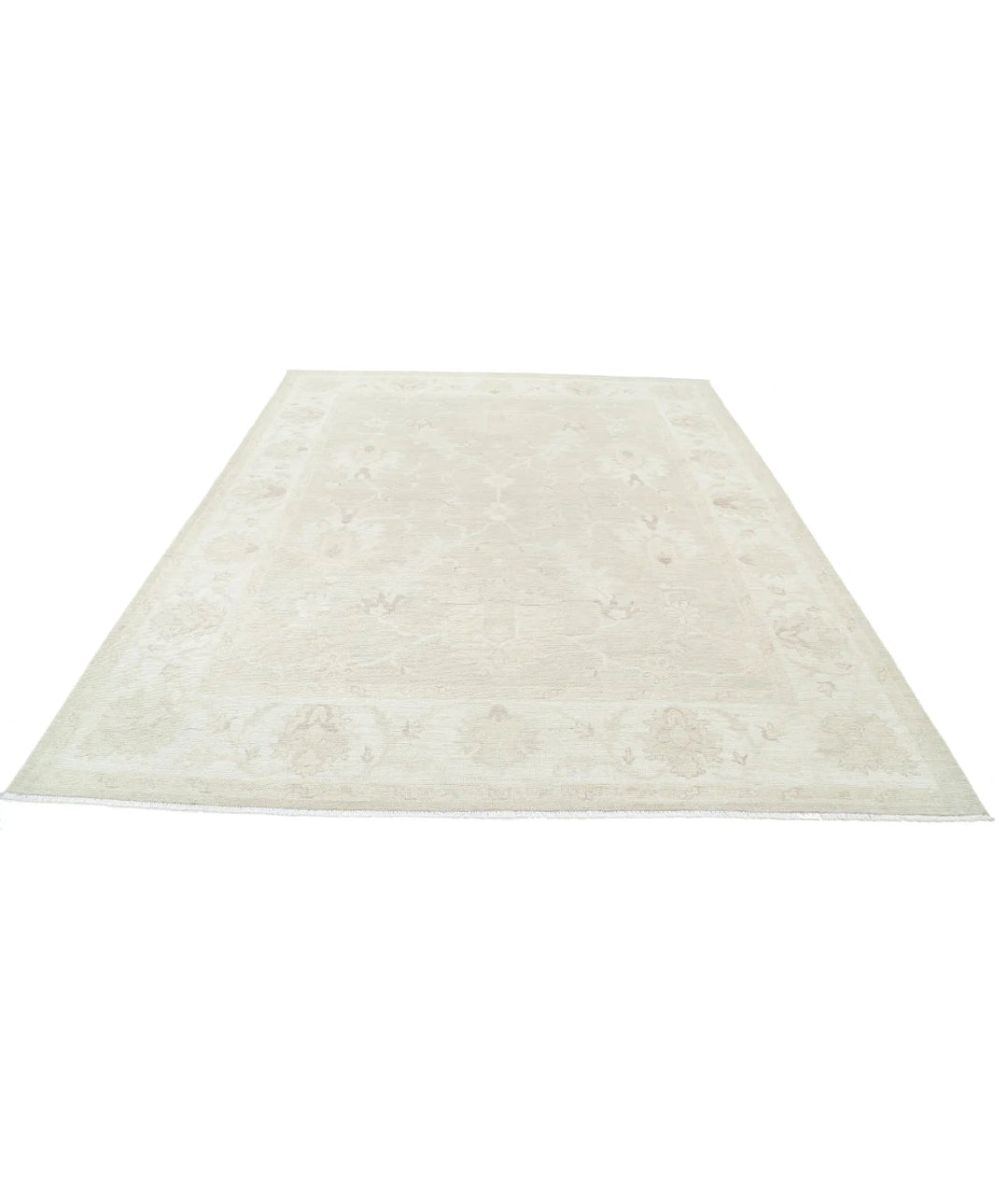 Ivory Afghan Oushak Rug 8' 1" x 10' 0" Hand-Knotted | No. AT58444