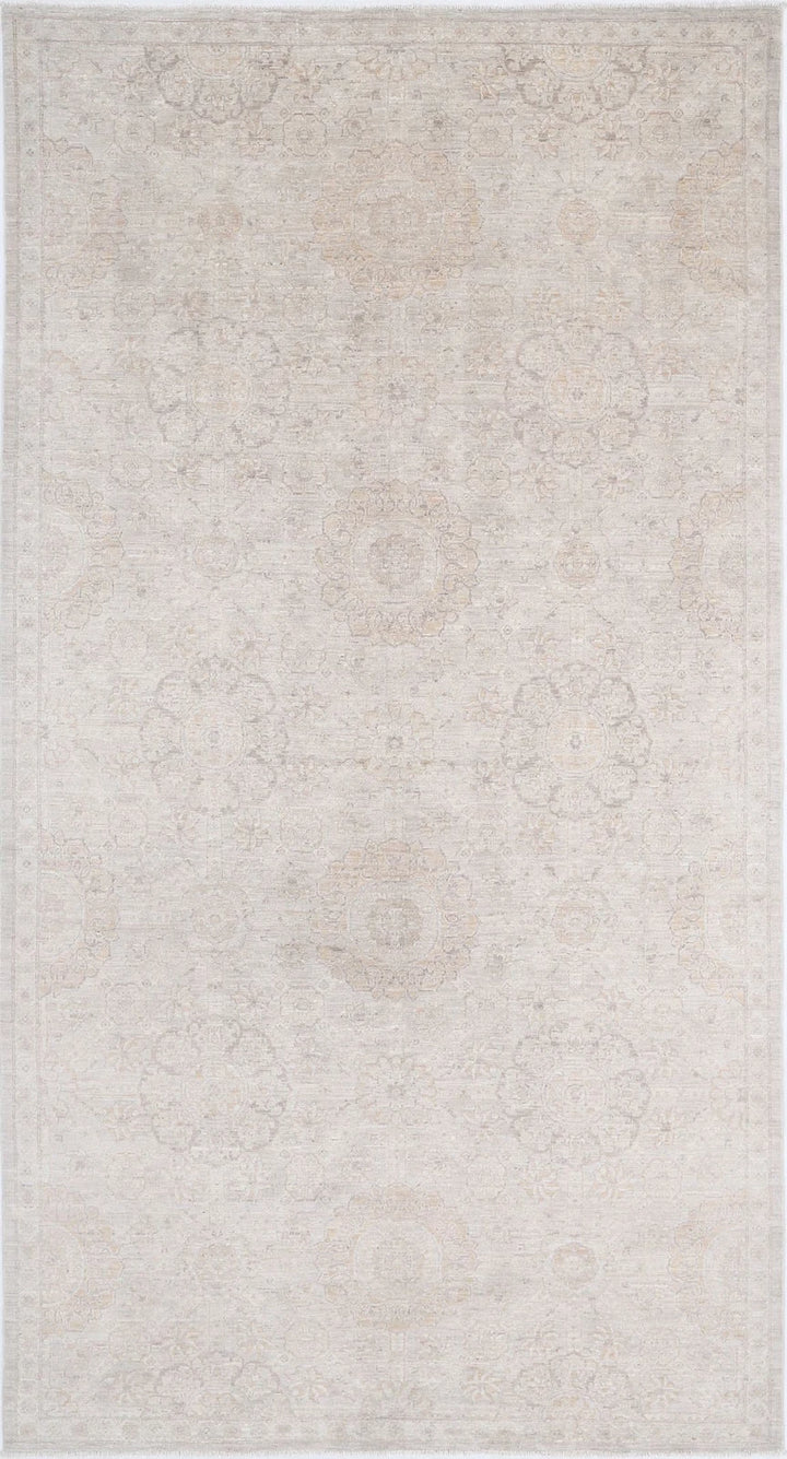 Afghan Tabriz Rug 6' 0" x 11' 6" Hand-Knotted | No. AT58491