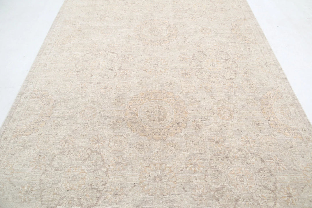Afghan Tabriz Rug 6' 0" x 11' 6" Hand-Knotted | No. AT58491