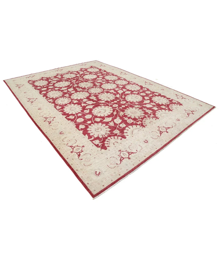 Ivory Afghan Ziegler Rug 9' 0" x 11' 11" Hand-Knotted | No. AT58527
