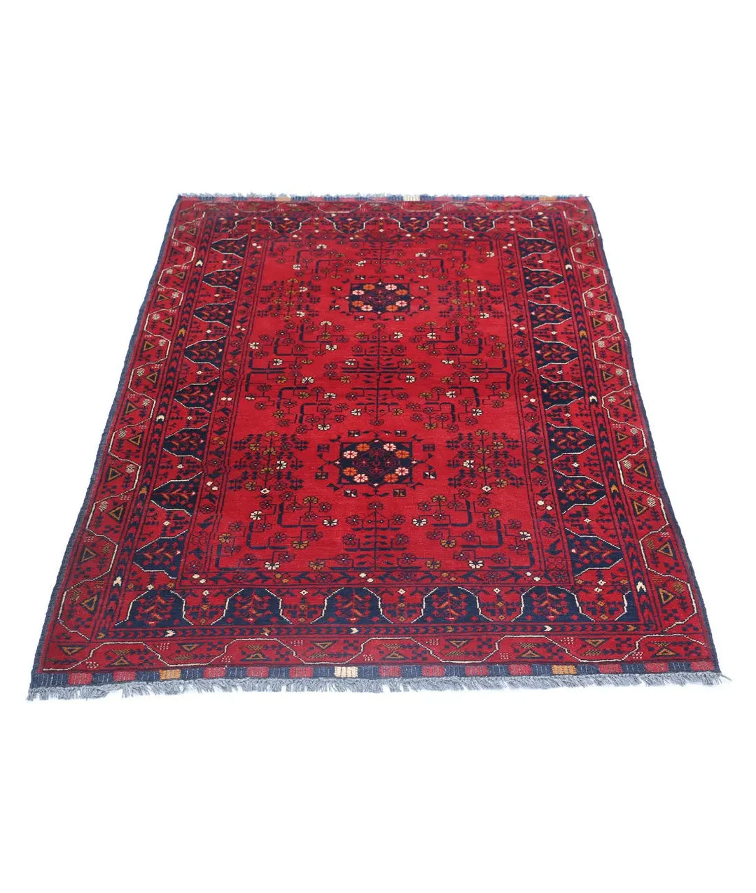 Afghan Khamyab Rug 3' 3" x 4' 9" Hand-Knotted | No. AT58536