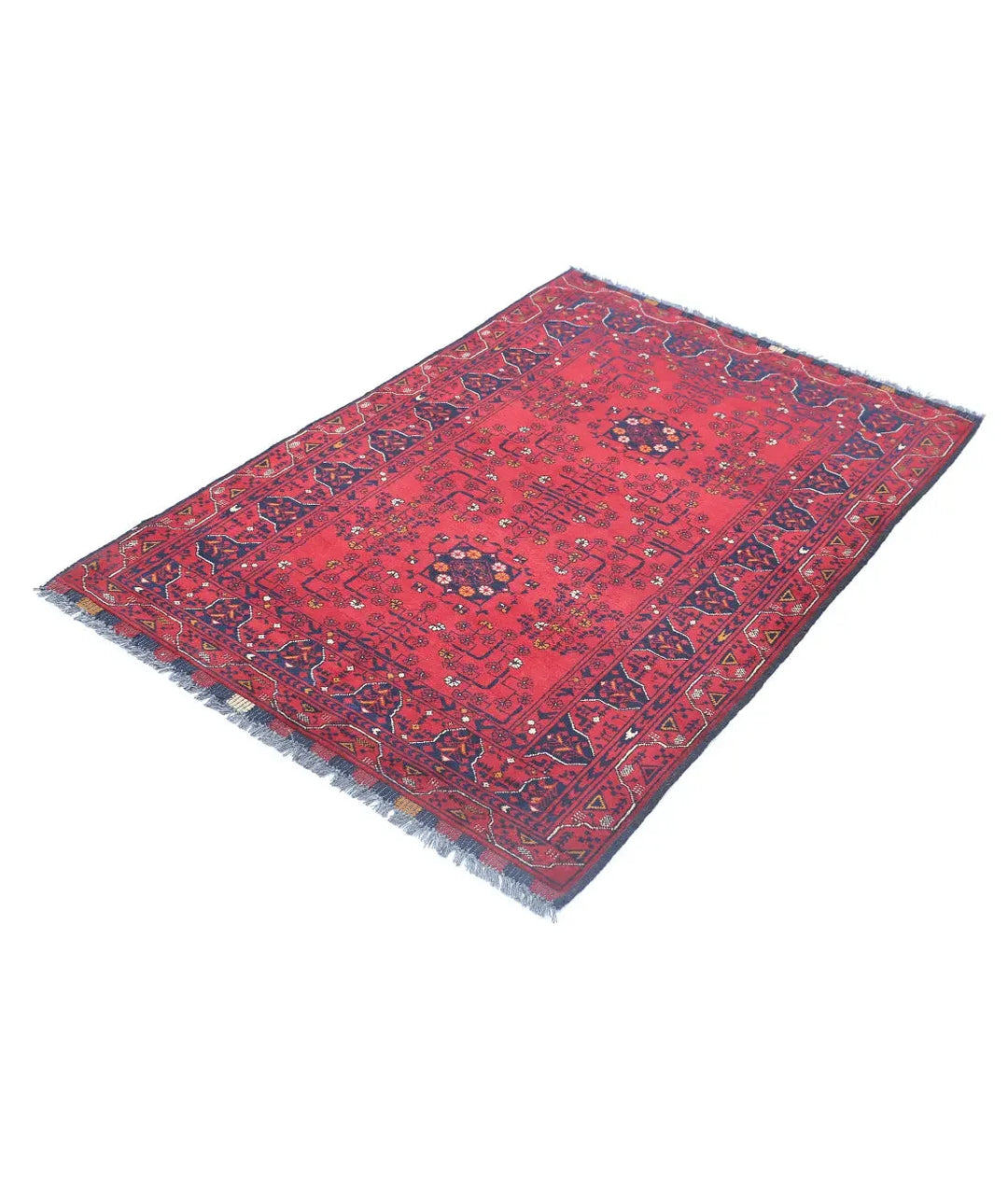 Afghan Khamyab Rug 3' 3" x 4' 9" Hand-Knotted | No. AT58536