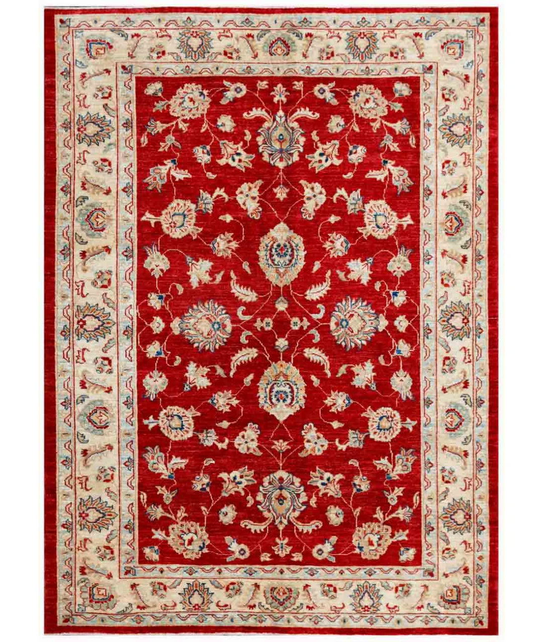 Afghan Ziegler Rug 5' 4" x 7' 4" Hand-Knotted | No. AT58542