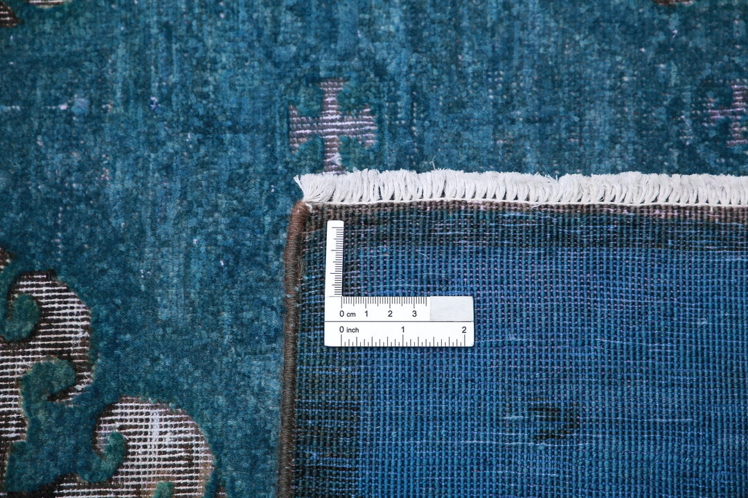 Blue Afghan Oriental Rug 6' 2" x 8' 8" Hand-Knotted | No. AT58544