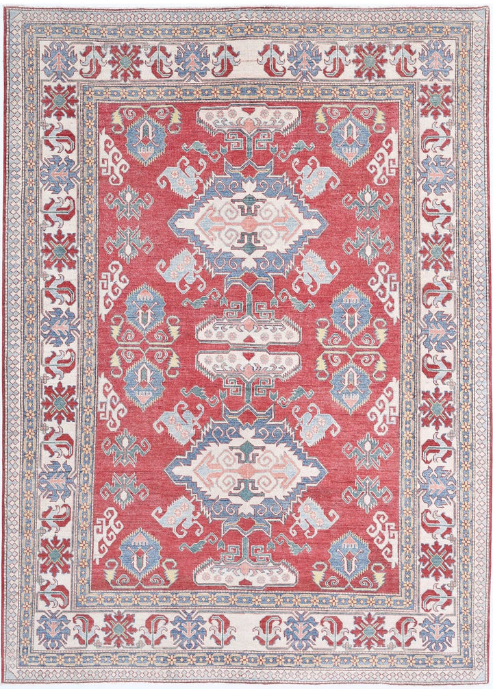 Afghan Kazak Rug 7' 8" x 10' 8" Hand-Knotted | No. AT58573
