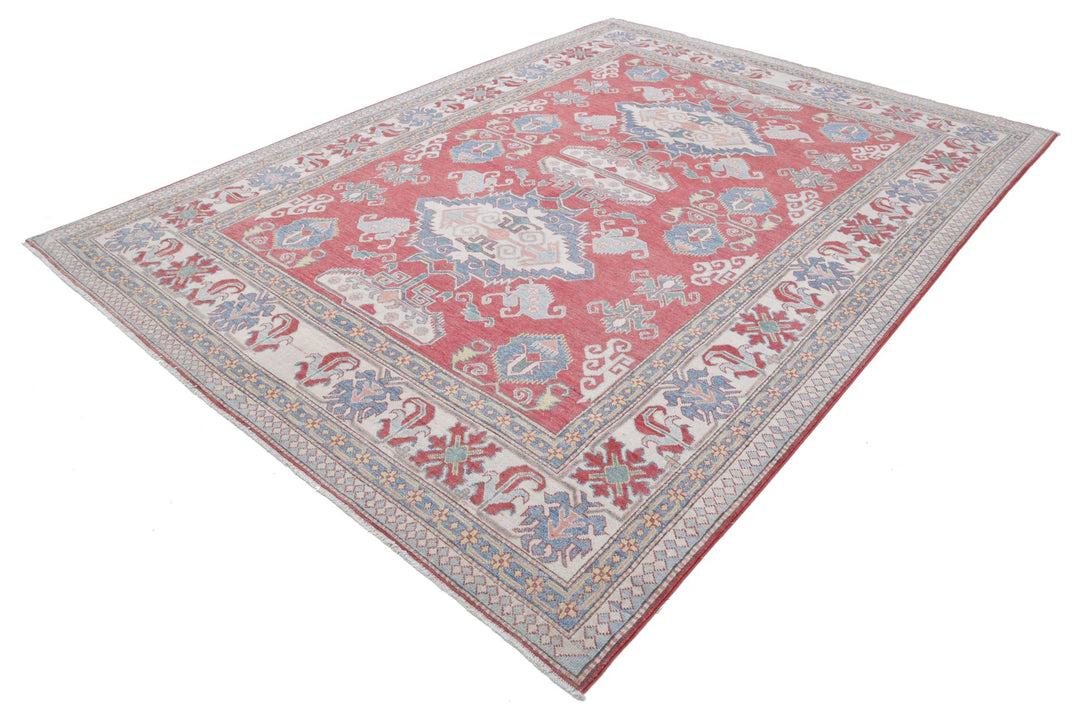 Afghan Kazak Rug 7' 8" x 10' 8" Hand-Knotted | No. AT58573