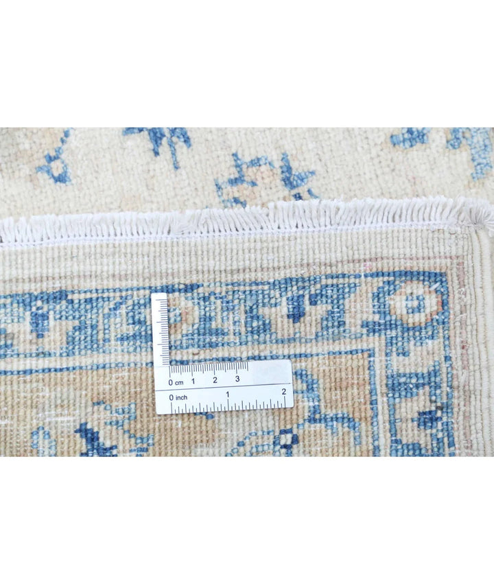 Ivory Afghan Oriental Rug 3'11" x 5'7" Hand-Knotted | No. AT58627