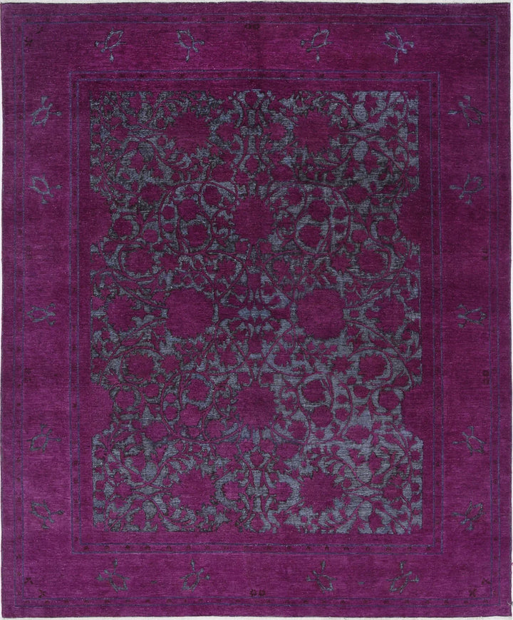 Purple Afghan Oriental Rug 7' 10" x 9' 5" Hand-Knotted | No. AT58737