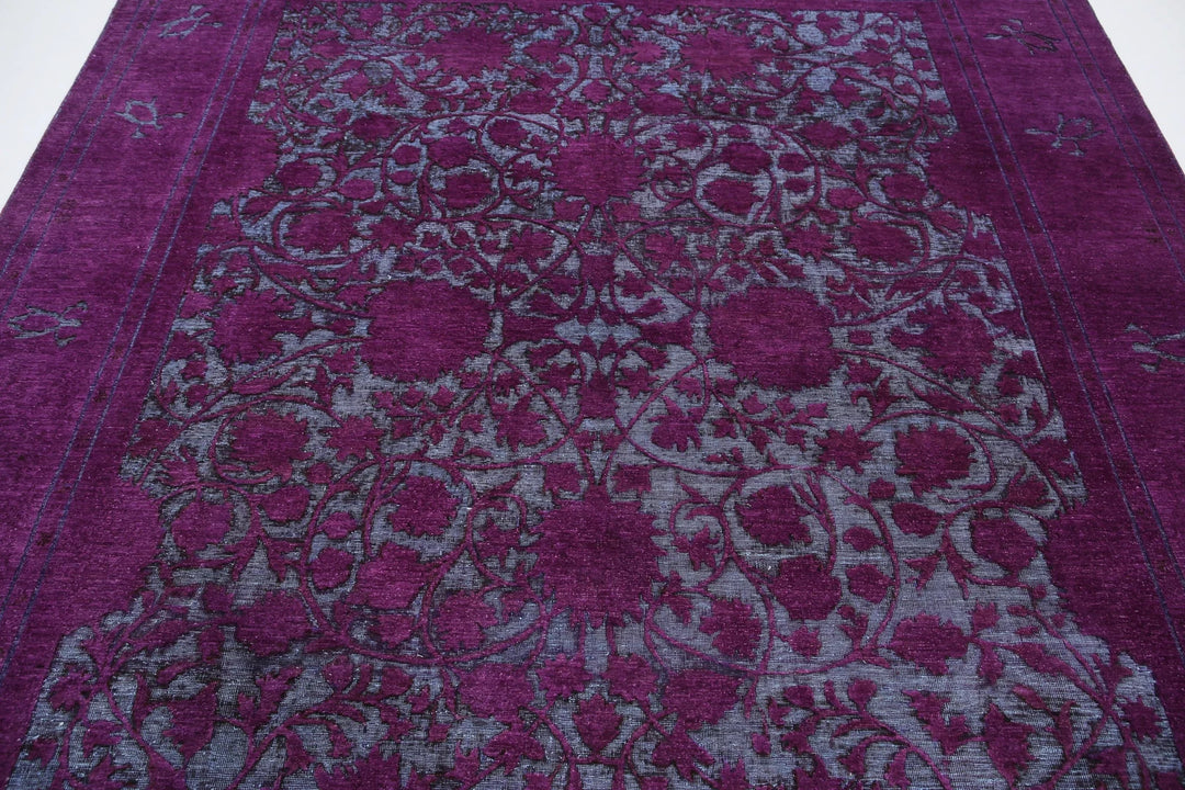 Purple Afghan Oriental Rug 7' 10" x 9' 5" Hand-Knotted | No. AT58737