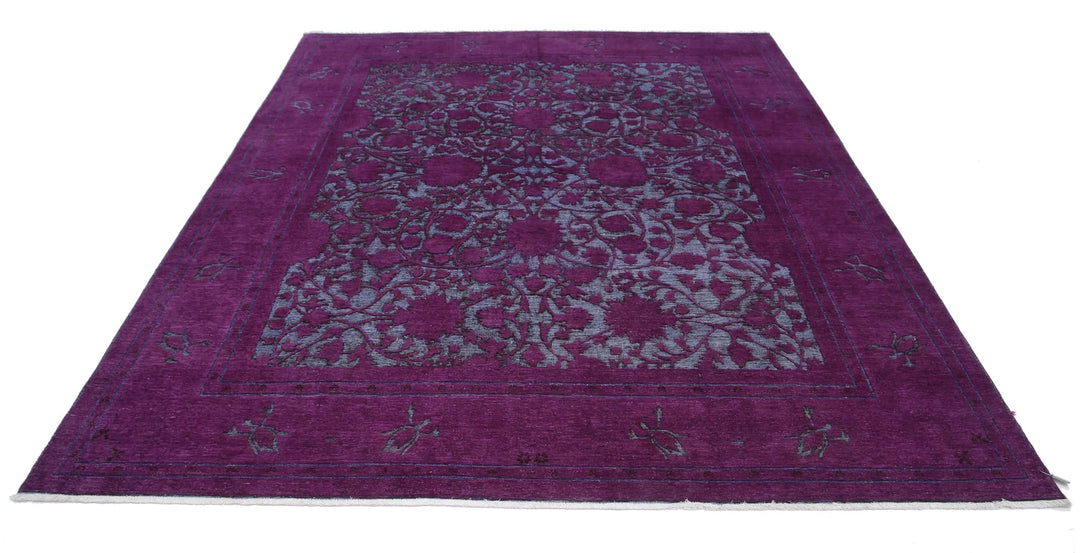 Purple Afghan Oriental Rug 7' 10" x 9' 5" Hand-Knotted | No. AT58737
