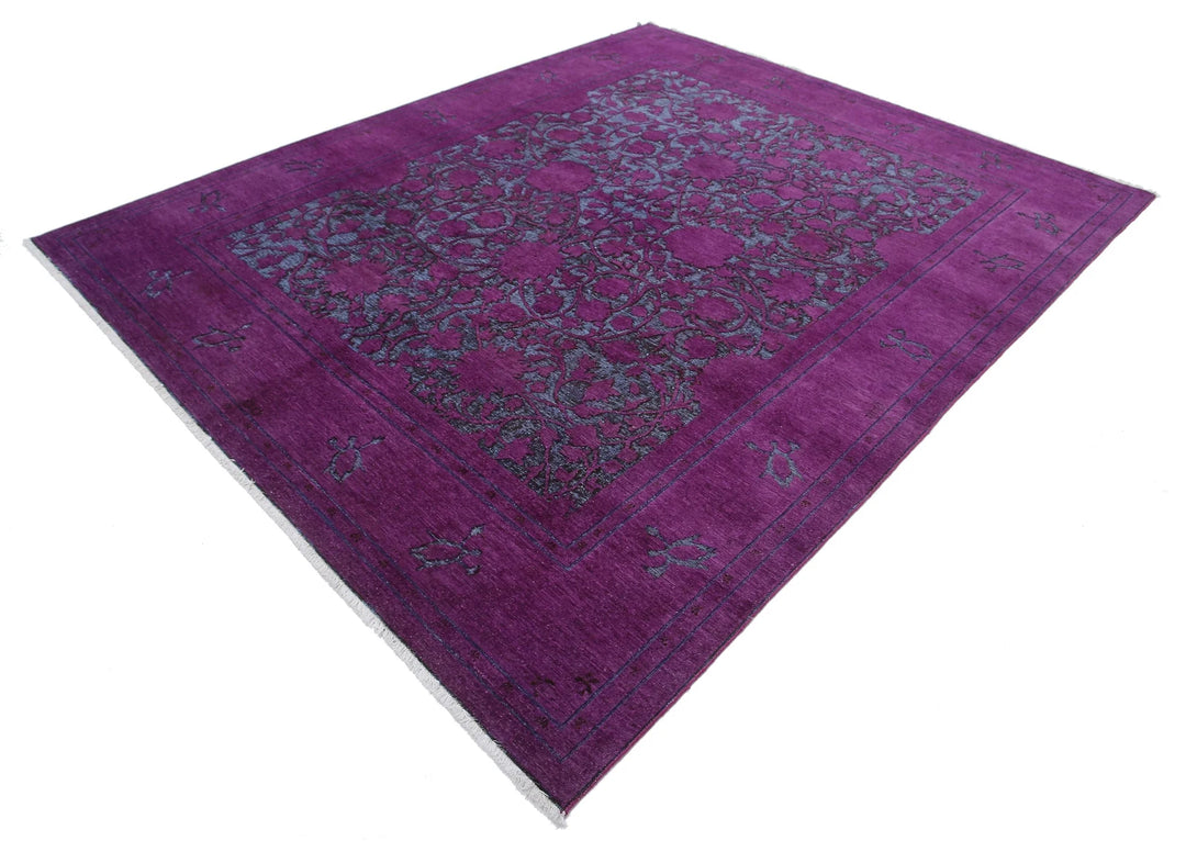 Purple Afghan Oriental Rug 7' 10" x 9' 5" Hand-Knotted | No. AT58737
