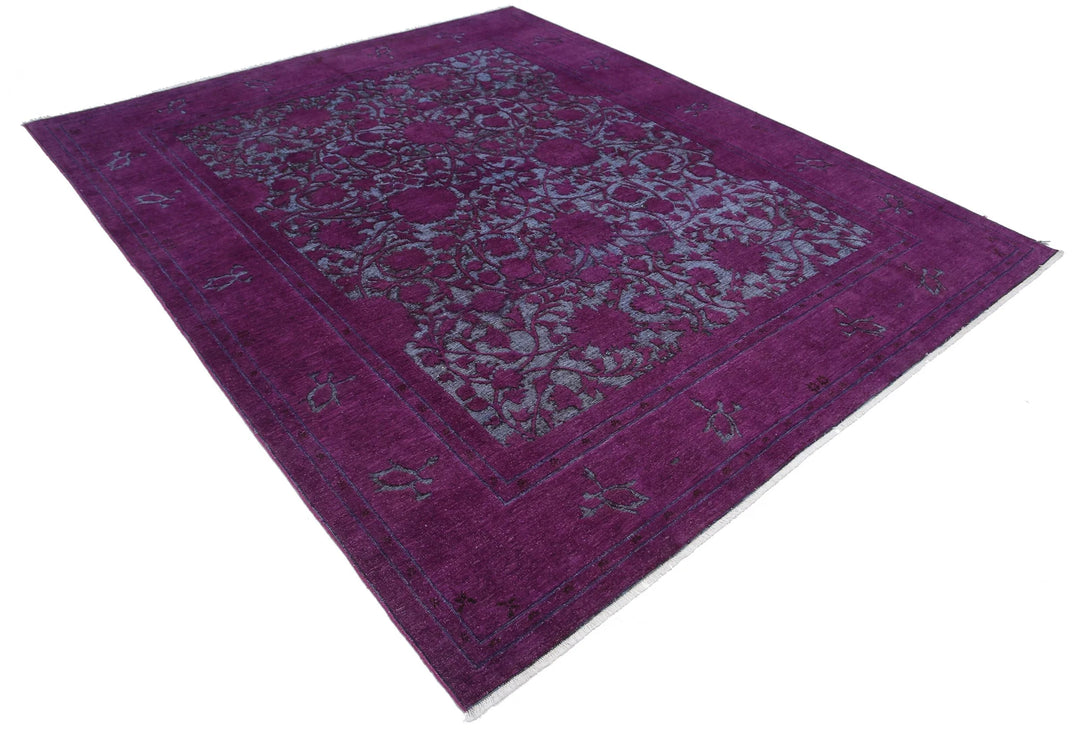 Purple Afghan Oriental Rug 7' 10" x 9' 5" Hand-Knotted | No. AT58737