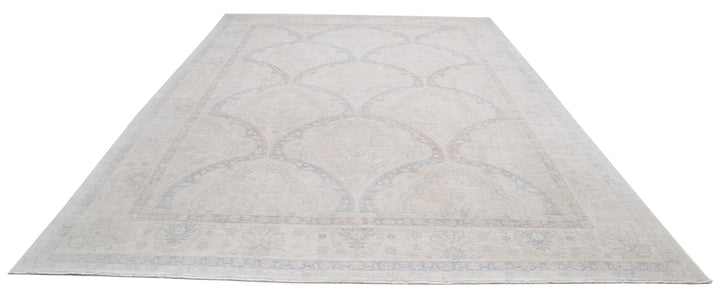 Ivory Afghan Serenity Rug 9' 9" x 13' 8" Hand-Knotted | No. AT58801