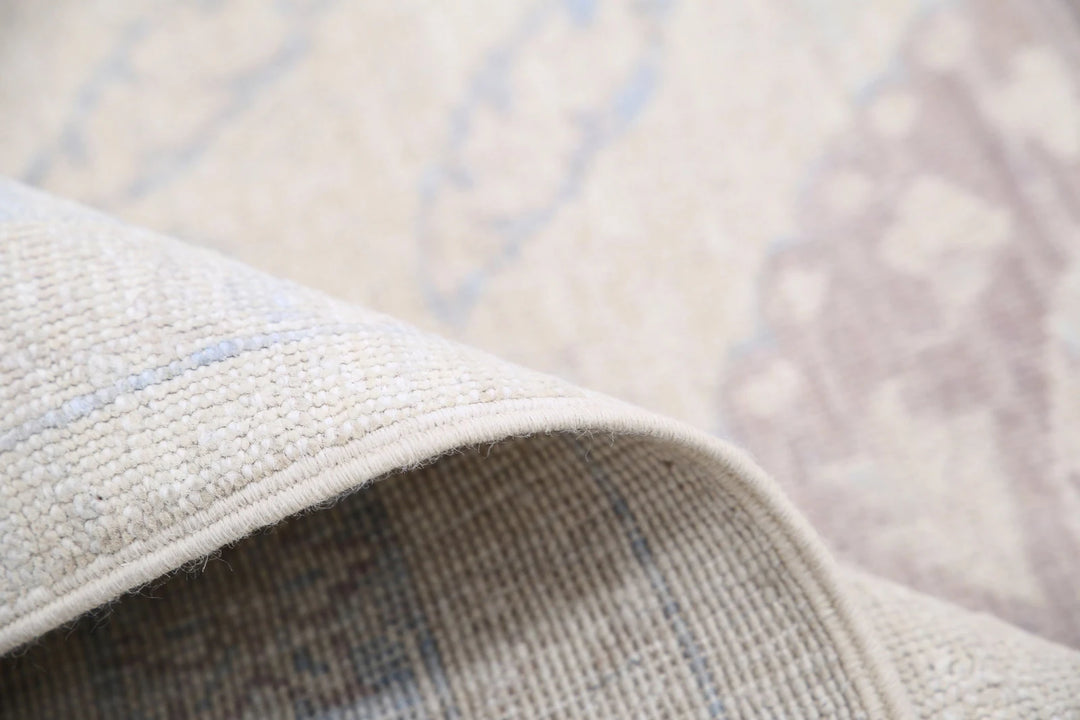 Ivory Afghan Serenity Rug 9' 9" x 13' 8" Hand-Knotted | No. AT58801