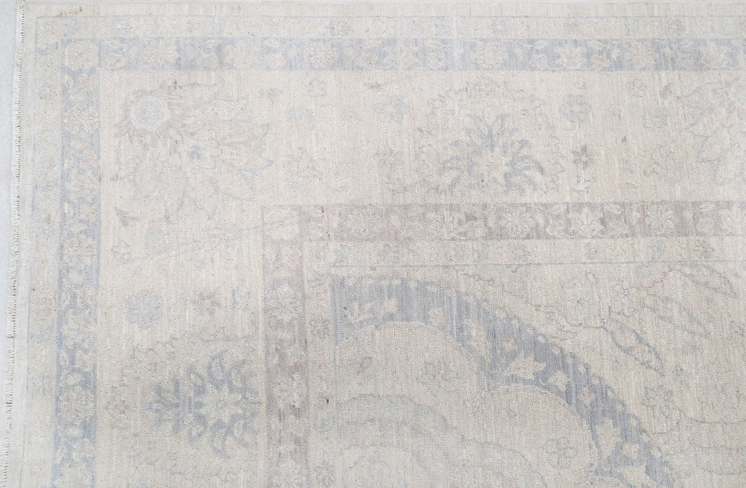 Ivory Afghan Serenity Rug 9' 9" x 13' 8" Hand-Knotted | No. AT58801