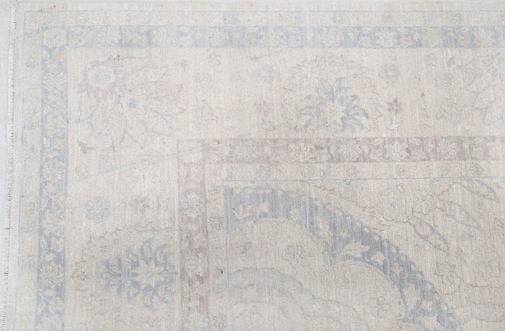 Ivory Afghan Serenity Rug 9' 9" x 13' 8" Hand-Knotted | No. AT58801