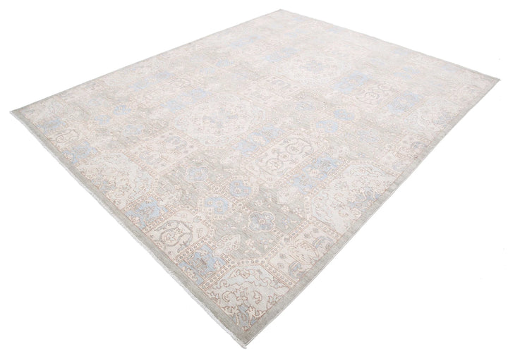 Green Afghan Serenity Rug 7' 8" x 9' 8" Hand-Knotted | No. AT58861