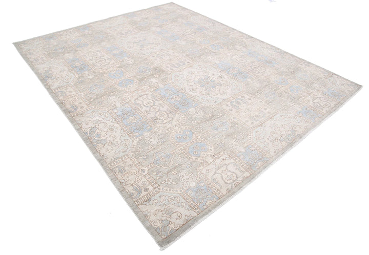 Green Afghan Serenity Rug 7' 8" x 9' 8" Hand-Knotted | No. AT58861