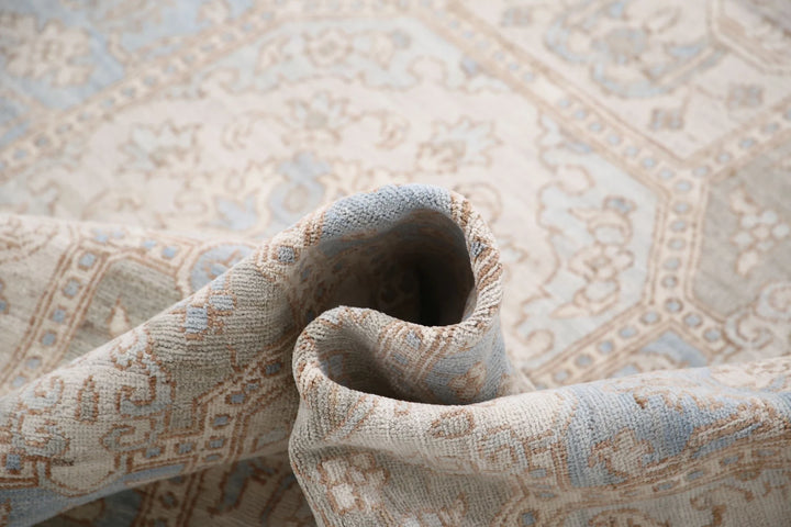 Green Afghan Serenity Rug 7' 8" x 9' 8" Hand-Knotted | No. AT58861