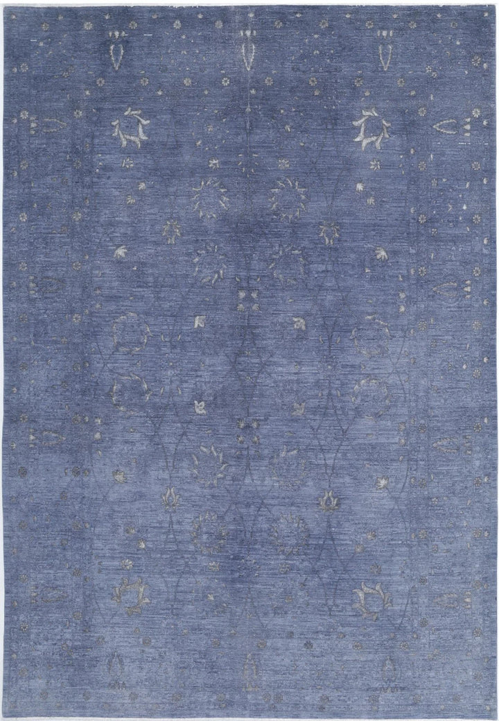 Grey Afghan Oriental Rug 8' 9" x 12' 7" Hand-Knotted | No. AT58866