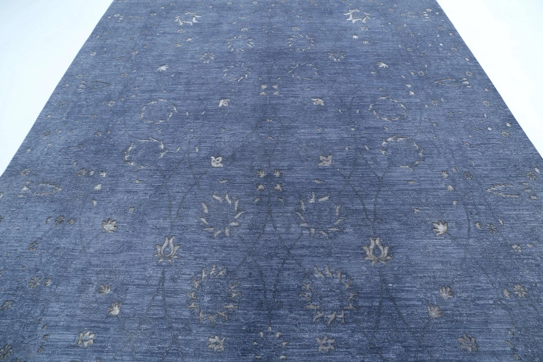 Grey Afghan Oriental Rug 8' 9" x 12' 7" Hand-Knotted | No. AT58866
