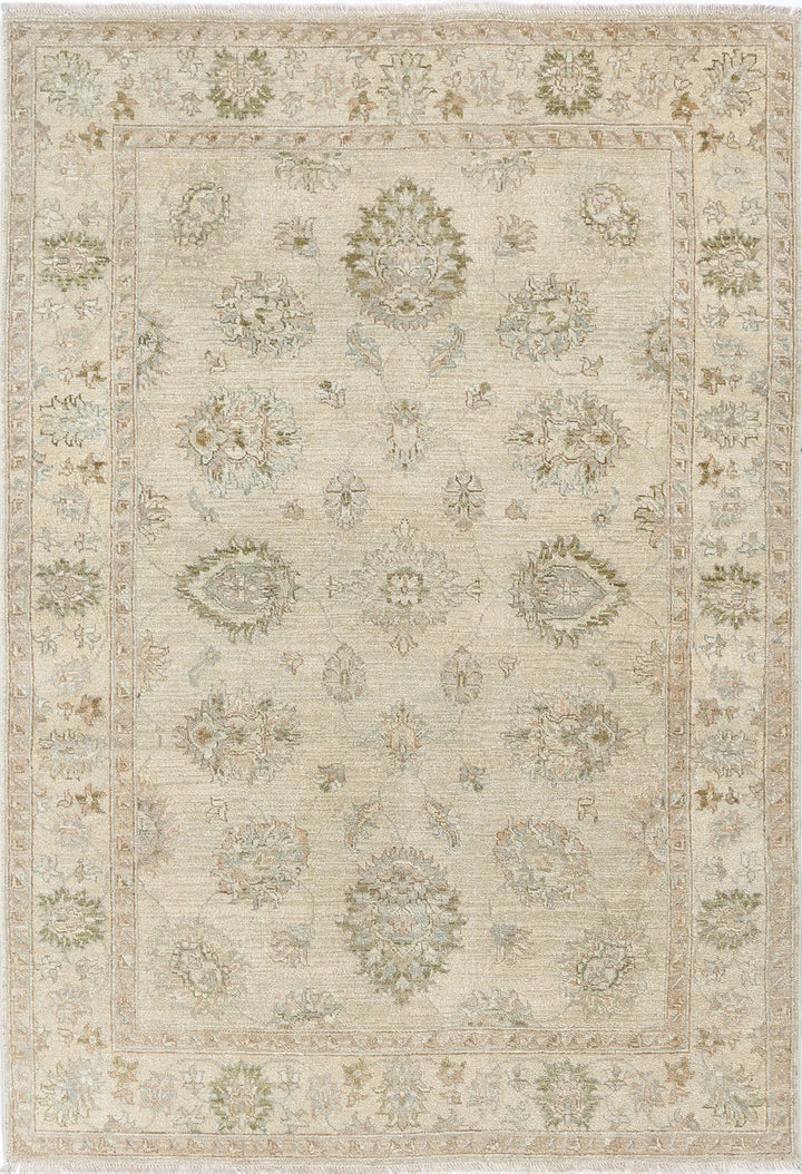 Indian Ziegler Rug 4' 4" x 6' 4" Hand-Knotted | No. AT58956