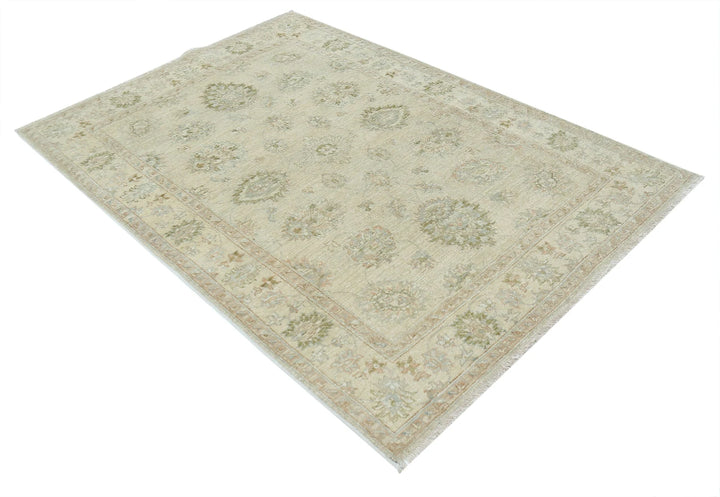 Indian Ziegler Rug 4' 4" x 6' 4" Hand-Knotted | No. AT58956