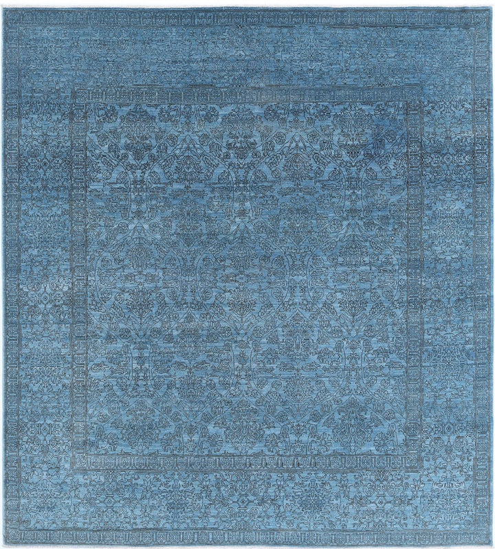Blue Afghan Overdye Rug 7' 9" x 8' 5" Hand-Knotted | No. AT58968