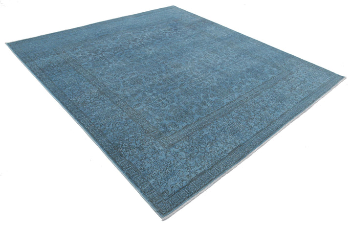 Blue Afghan Overdye Rug 7' 9" x 8' 5" Hand-Knotted | No. AT58968