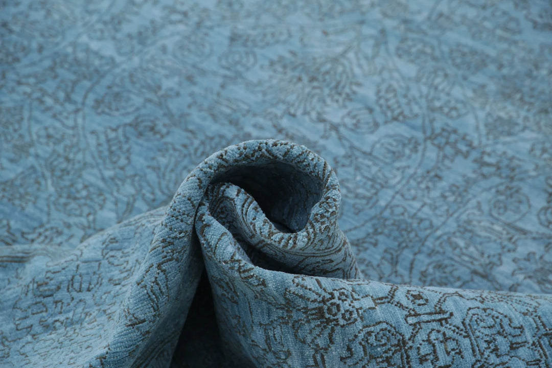 Blue Afghan Overdye Rug 7' 9" x 8' 5" Hand-Knotted | No. AT58968