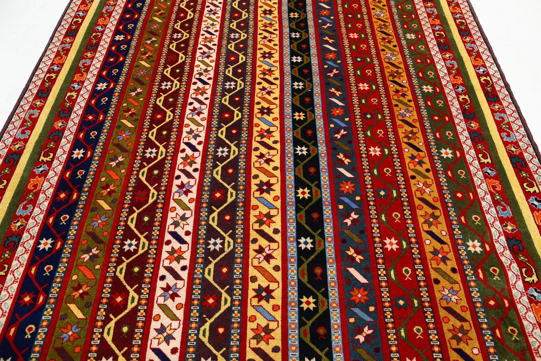 Afghan Shaal Rug 6' 7" x 10' 0" Hand-Knotted | No. AT59075