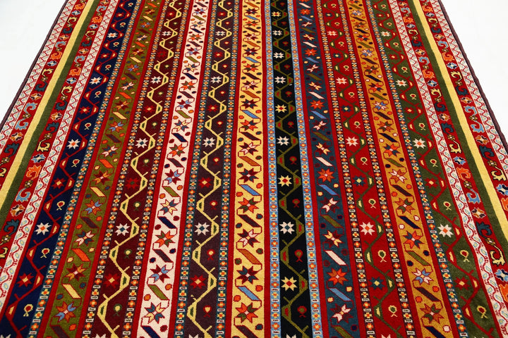 Afghan Shaal Rug 6' 7" x 10' 0" Hand-Knotted | No. AT59075