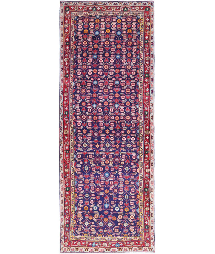 Persian Hamadan Runner Rug 3' 4" x 9' 9" Hand-Knotted | No. AT59149