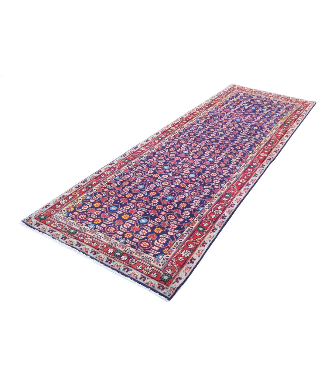 Persian Hamadan Runner Rug 3' 4" x 9' 9" Hand-Knotted | No. AT59149