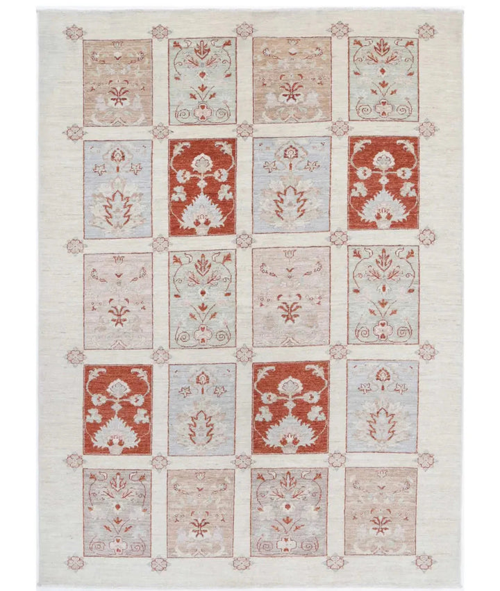 Afghan Bakhtiari Rug 5' 5" x 7' 6" Hand-Knotted | No. AT59192