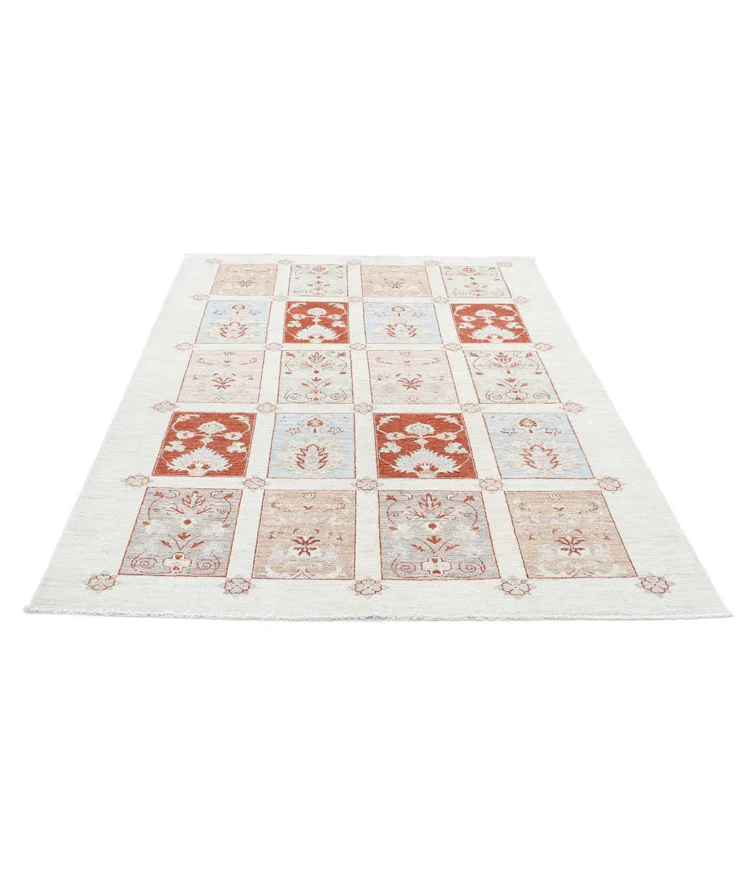 Afghan Bakhtiari Rug 5' 5" x 7' 6" Hand-Knotted | No. AT59192