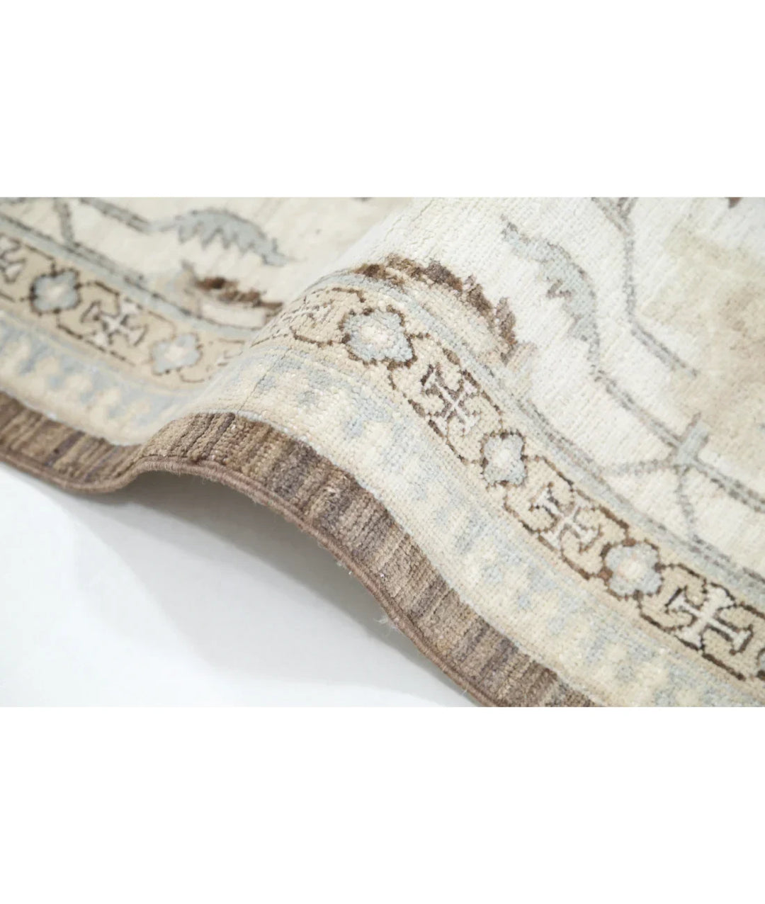 Ivory Afghan Ziegler Rug 8' 0" x 10' 9" Hand-Knotted | No. AT59282
