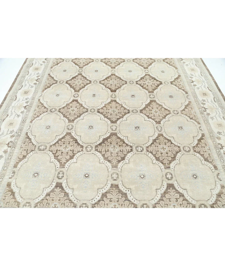 Ivory Afghan Ziegler Rug 8' 0" x 10' 9" Hand-Knotted | No. AT59282
