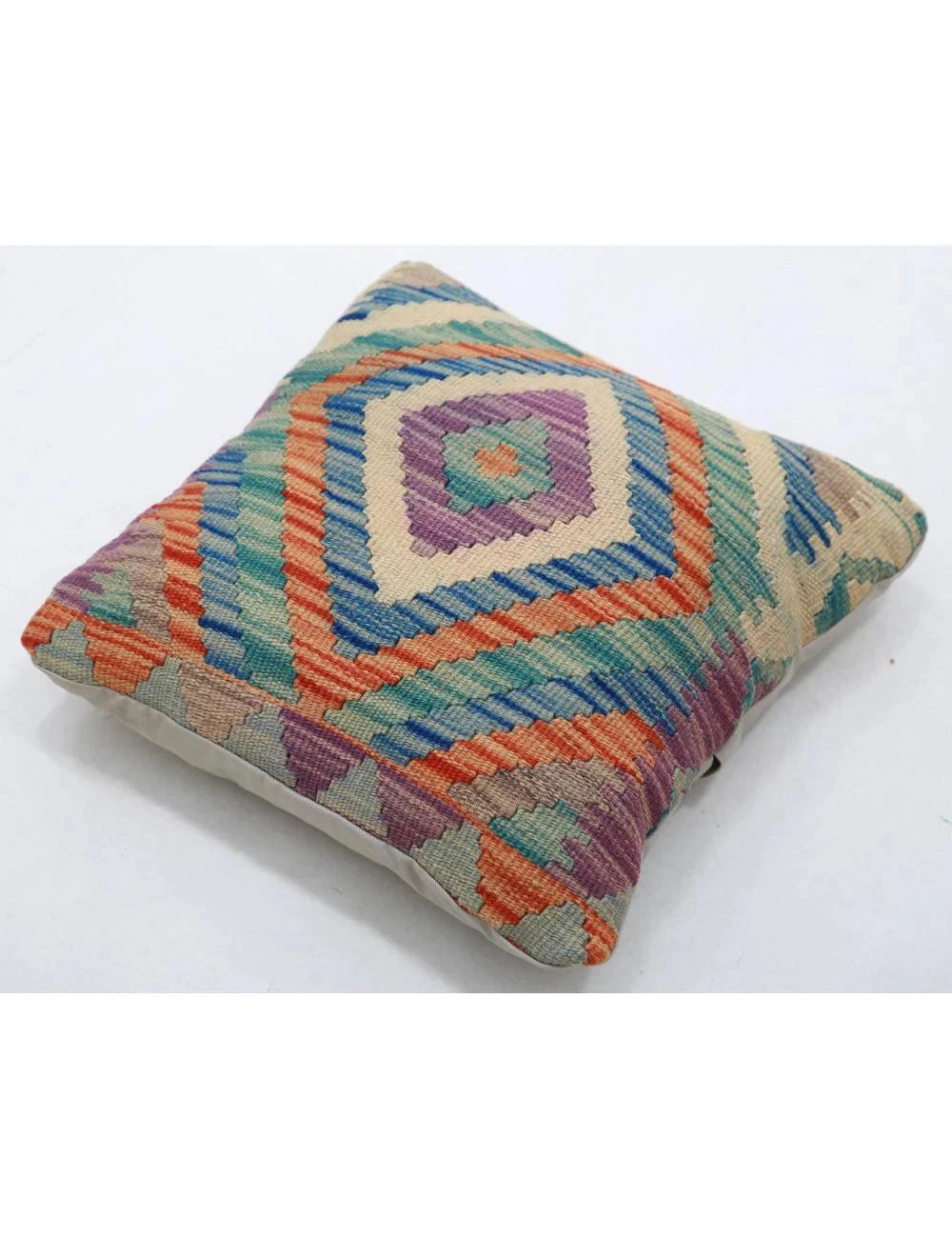 Multicolor Afghan Tribal Rug 1' 5'' x 1' 5'' Flat-Weave | No. AT59347