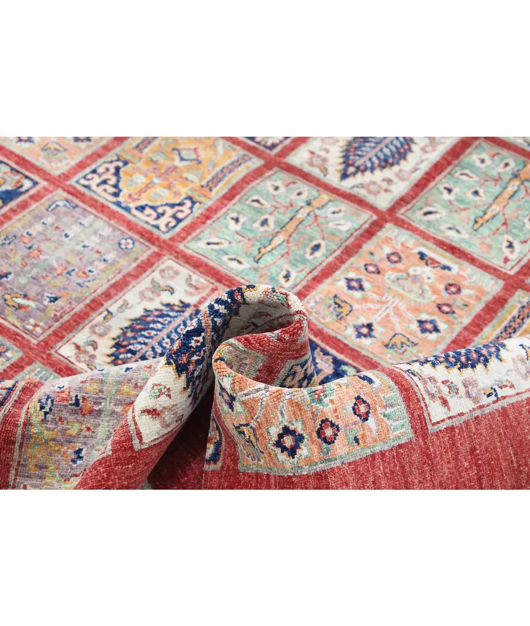 Afghan Bakhtiari Rug 5' 7" x 8' 2" Hand-Knotted | No. AT59481