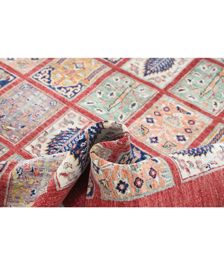 Afghan Bakhtiari Rug 5' 7" x 8' 2" Hand-Knotted | No. AT59481