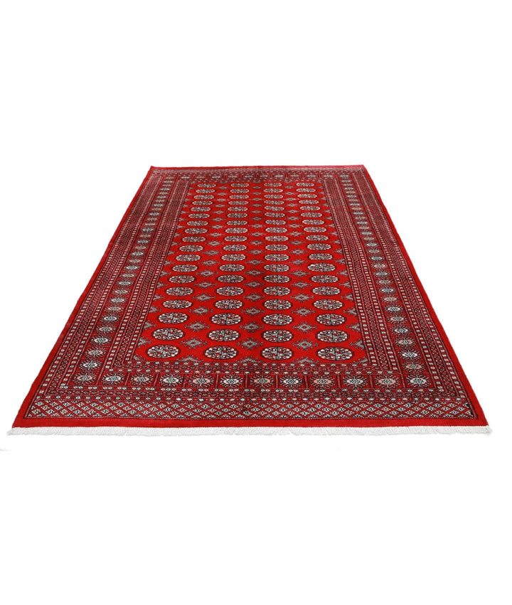 Pakistani Bokhara Rug 5' 10" x 8' 6" Hand-Knotted | No. AT59488