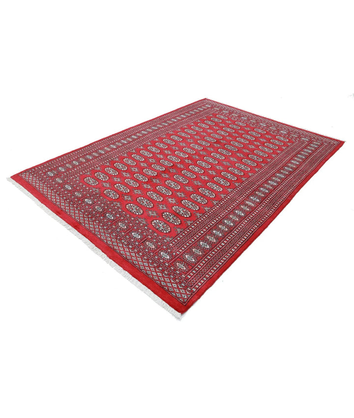 Pakistani Bokhara Rug 5' 10" x 8' 6" Hand-Knotted | No. AT59488