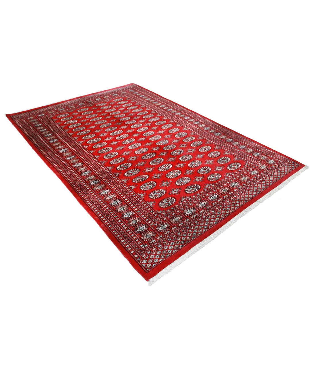 Pakistani Bokhara Rug 5' 10" x 8' 6" Hand-Knotted | No. AT59488