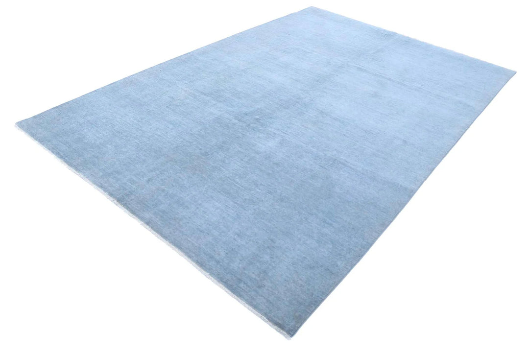 Blue Afghan Overdye Rug 6' 7" x 9' 10" Hand-Knotted | No. AT59499