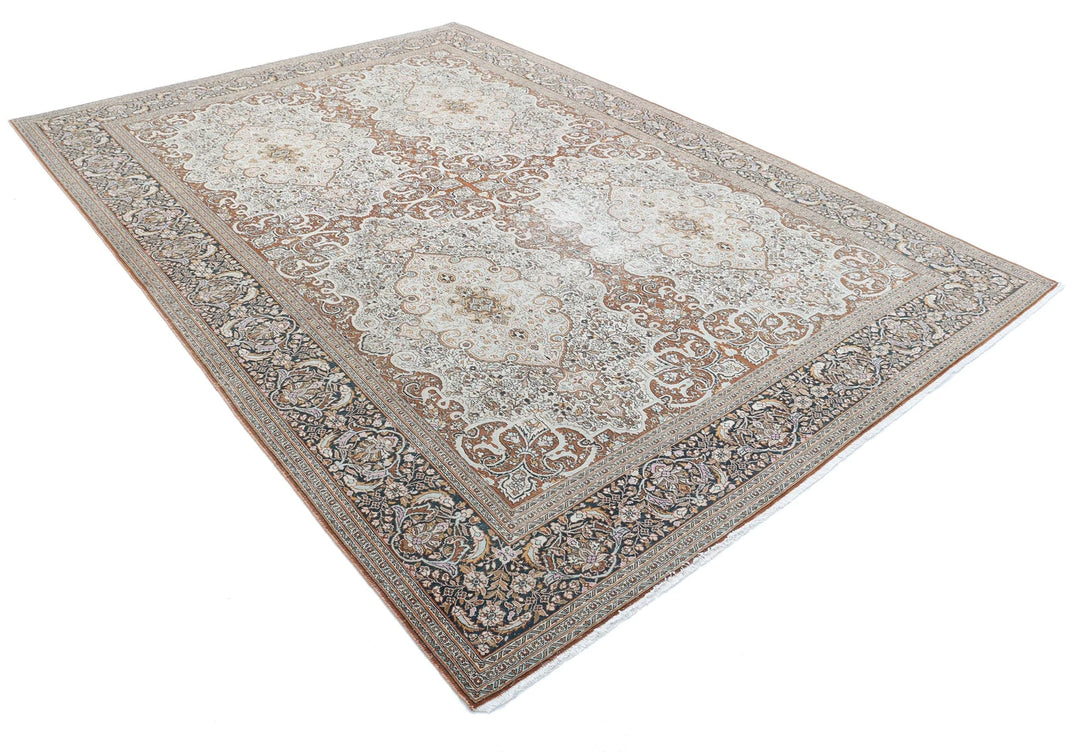 Persian Bijar Vintage Rug 7' 9" x 10' 11" Hand-Knotted | No. AT59560