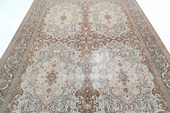 Persian Bijar Vintage Rug 7' 9" x 10' 11" Hand-Knotted | No. AT59560